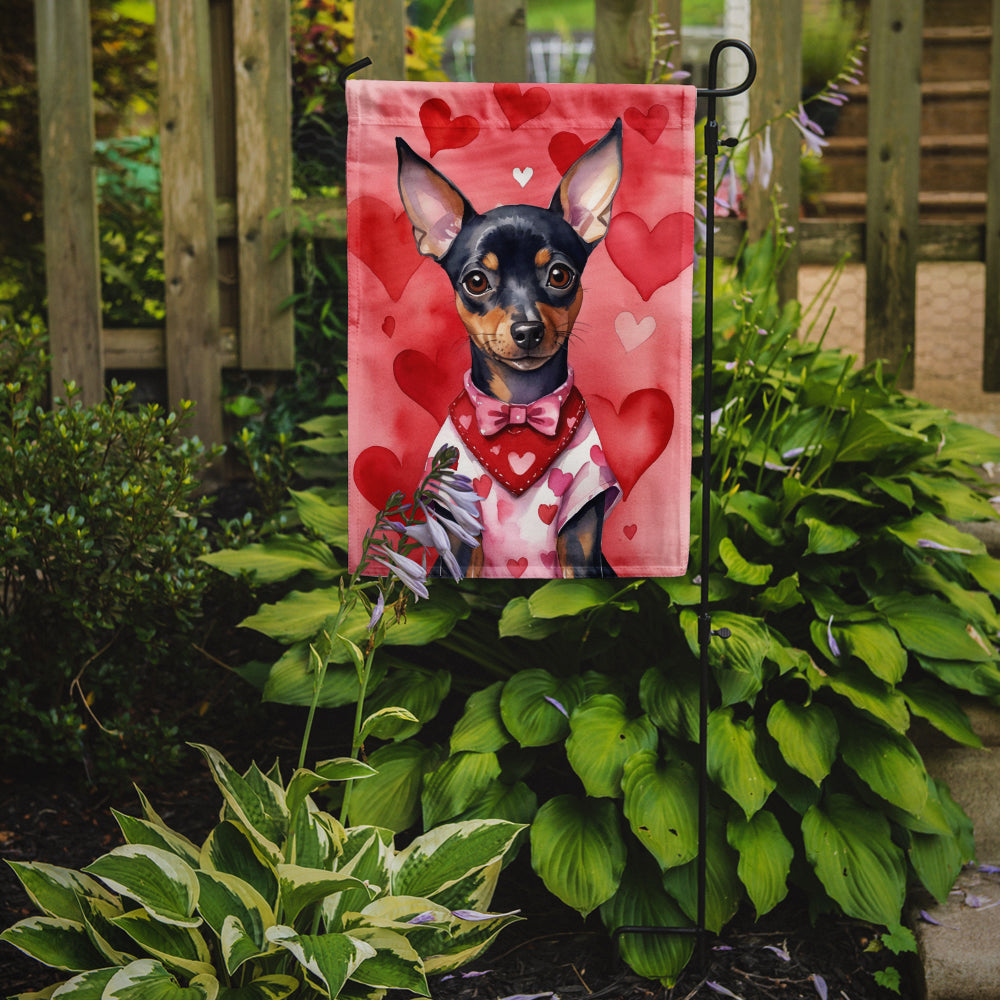 Miniature Pinscher My Valentine Garden Flag Mailbox Decorative Yard Banner Outside Patio Artwork for Flower Beds, Garden Size, Multicolor