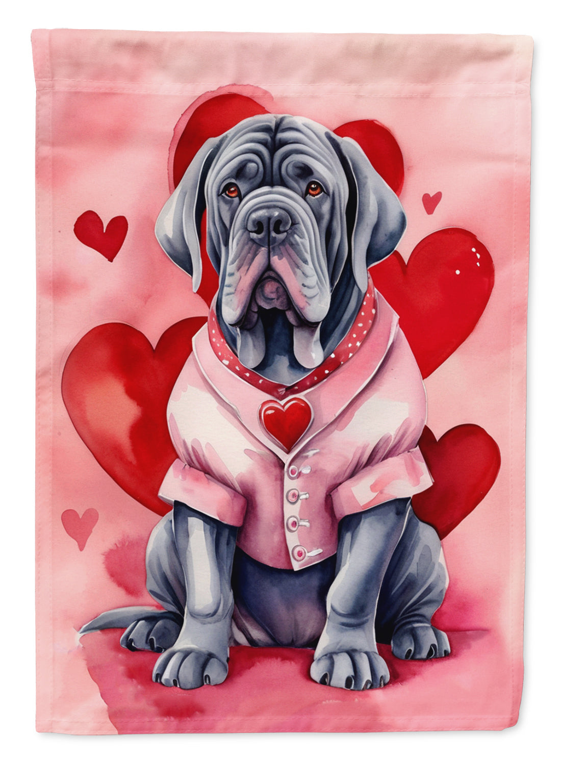 Neapolitan Mastiff My Valentine Garden Flag Mailbox Decorative Yard Banner Outside Patio Artwork for Flower Beds, Garden Size, Multicolor