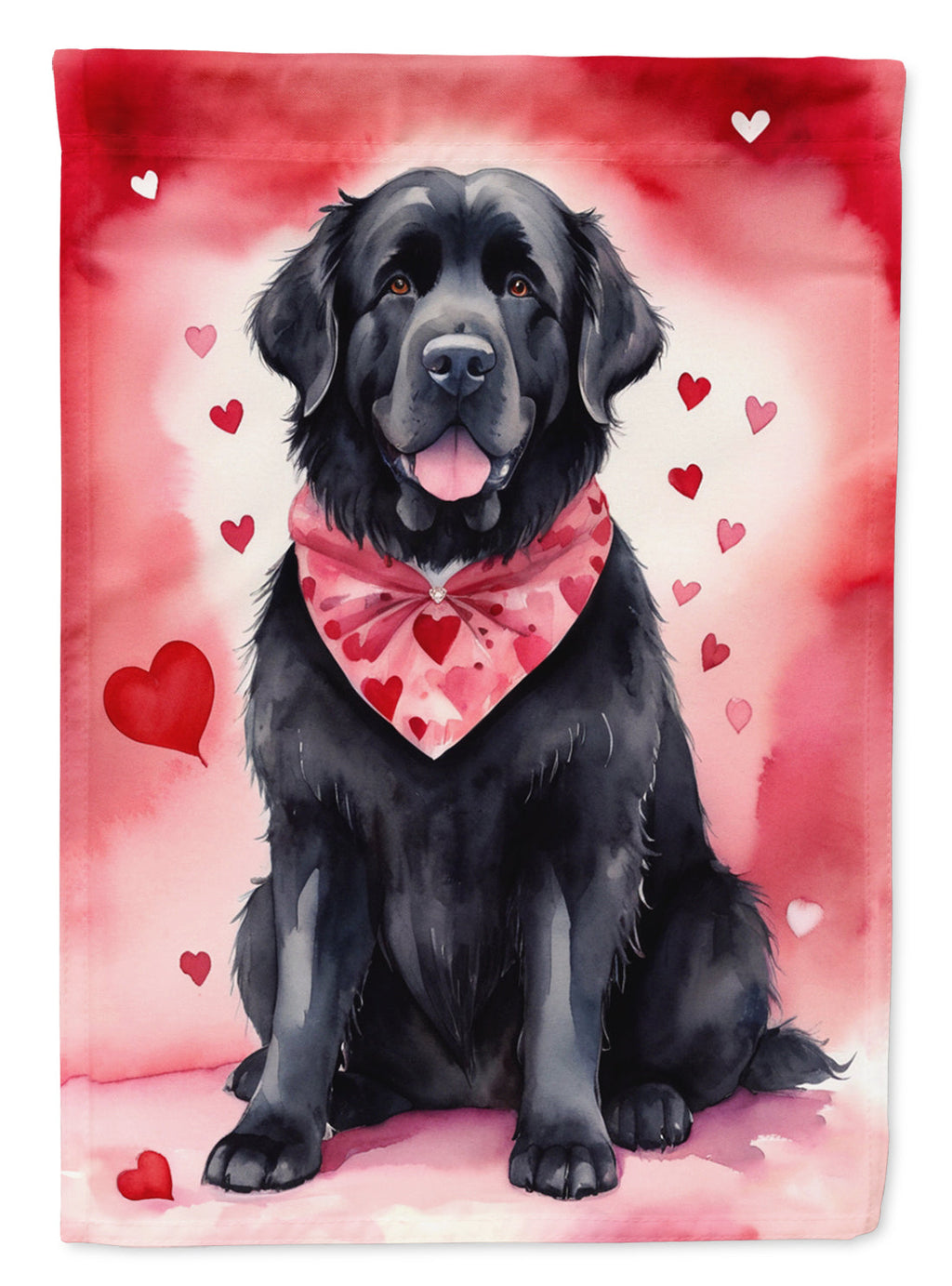 Newfoundland My Valentine House Flag 28x40 Porch Sleeve Pole Decorative Outside Yard Banner Artwork Wall Hanging, Polyester