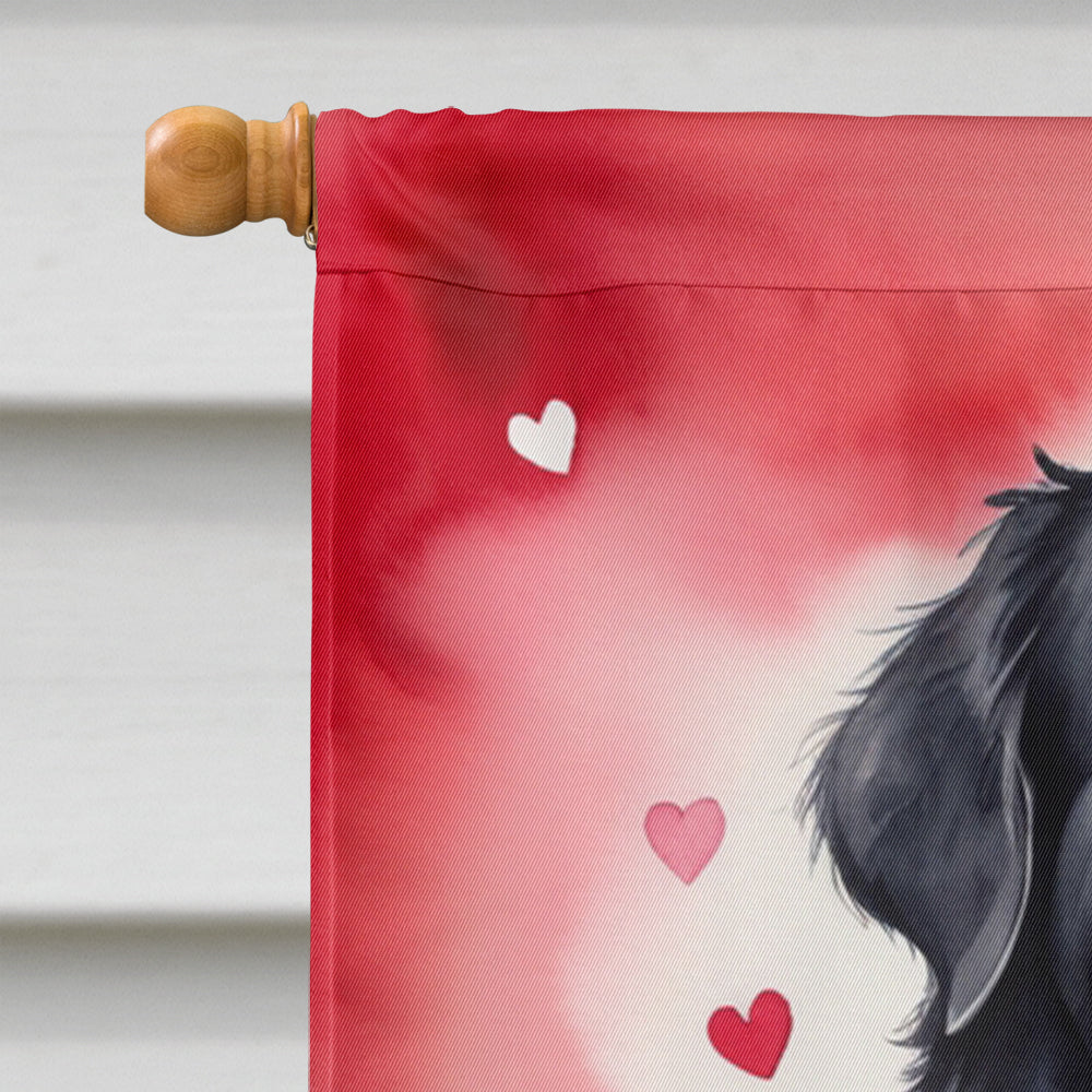 Newfoundland My Valentine House Flag 28x40 Porch Sleeve Pole Decorative Outside Yard Banner Artwork Wall Hanging, Polyester