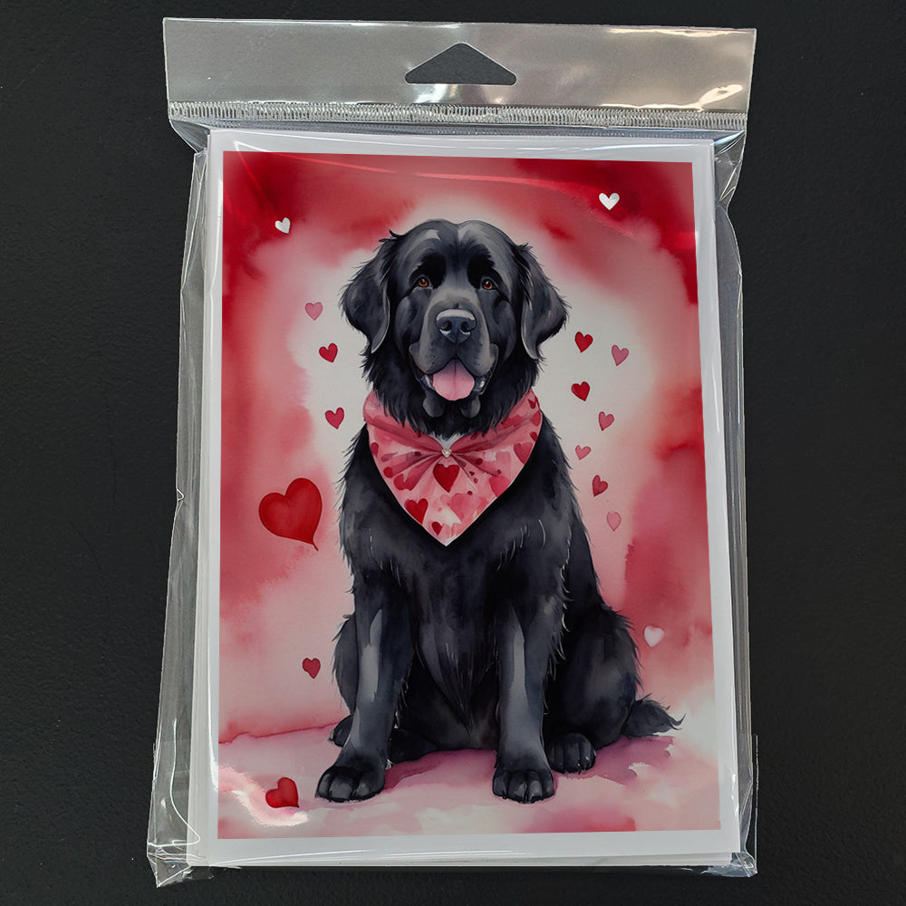 Newfoundland My Valentine Greeting Cards Pack of 8 Blank Cards with Envelopes Whimsical A7 Size 5x7