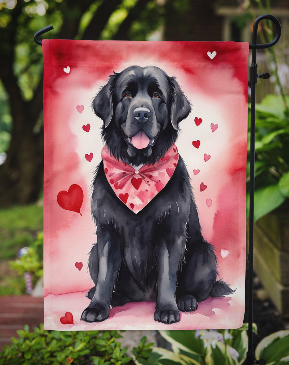 Newfoundland My Valentine Garden Flag Mailbox Decorative Yard Banner Outside Patio Artwork for Flower Beds, Garden Size, Multicolor