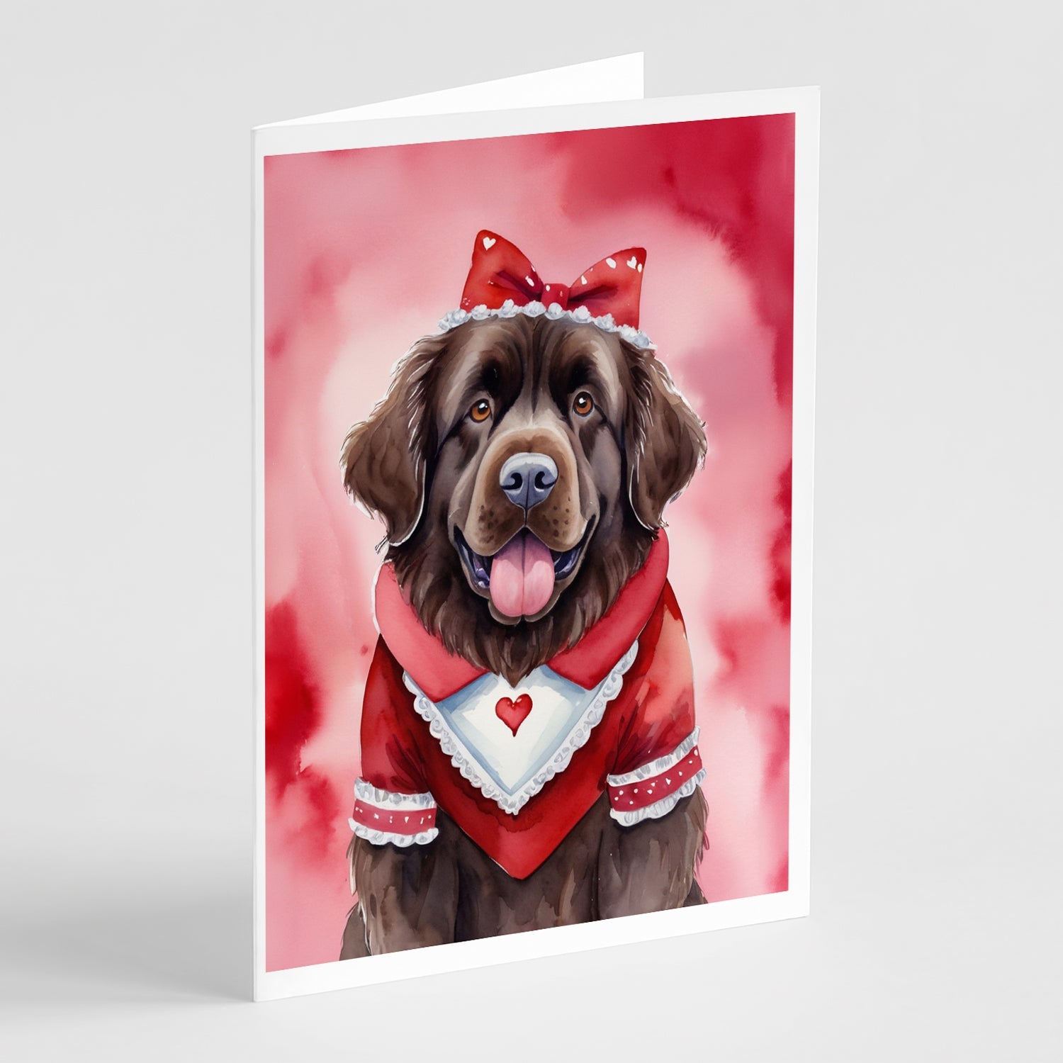 Newfoundland My Valentine Greeting Cards Pack of 8 Blank Cards with Envelopes Whimsical A7 Size 5x7
