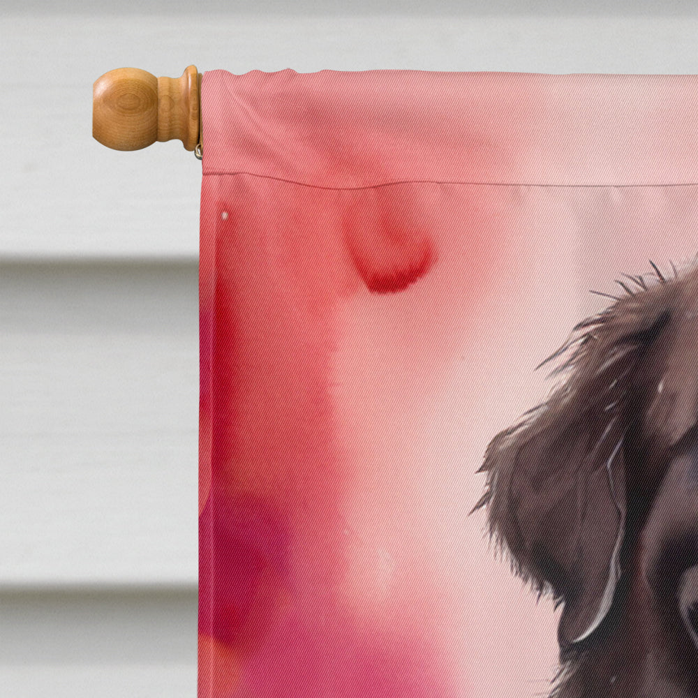 Newfoundland My Valentine House Flag 28x40 Porch Sleeve Pole Decorative Outside Yard Banner Artwork Wall Hanging, Polyester