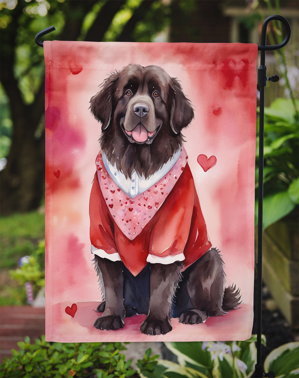 Newfoundland My Valentine Garden Flag Mailbox Decorative Yard Banner Outside Patio Artwork for Flower Beds, Garden Size, Multicolor