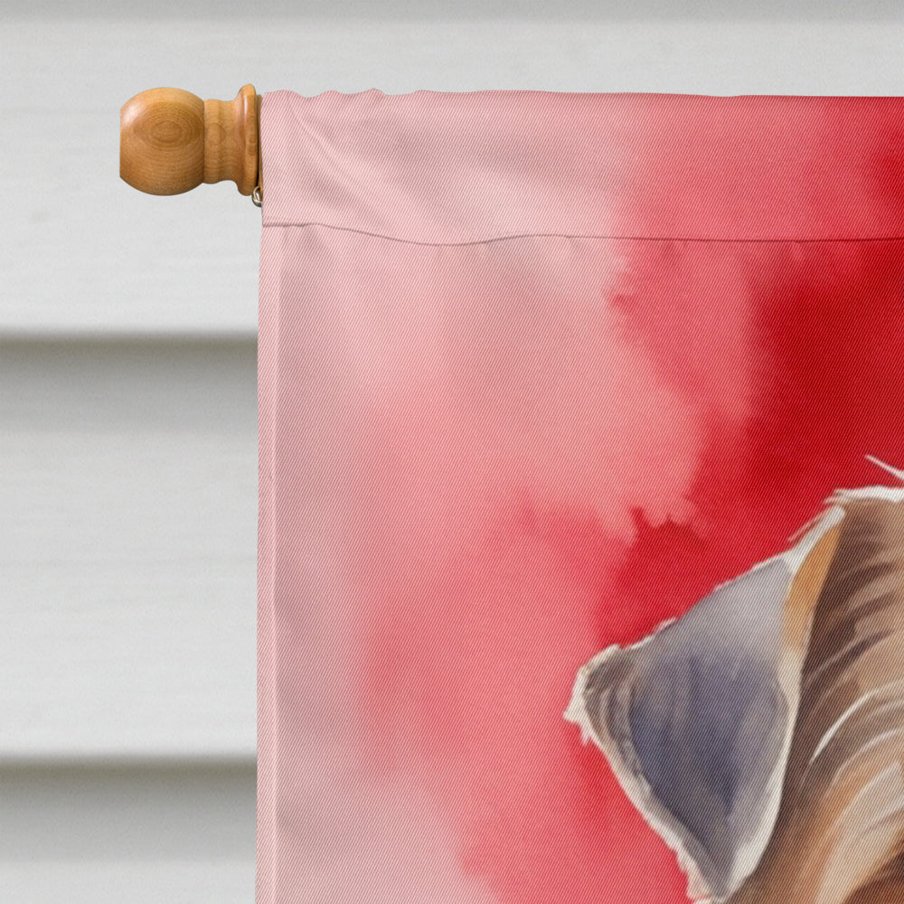 Norfolk Terrier My Valentine House Flag 28x40 Porch Sleeve Pole Decorative Outside Yard Banner Artwork Wall Hanging, Polyester