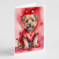 Norfolk Terrier My Valentine Greeting Cards Pack of 8 Blank Cards with Envelopes Whimsical A7 Size 5x7