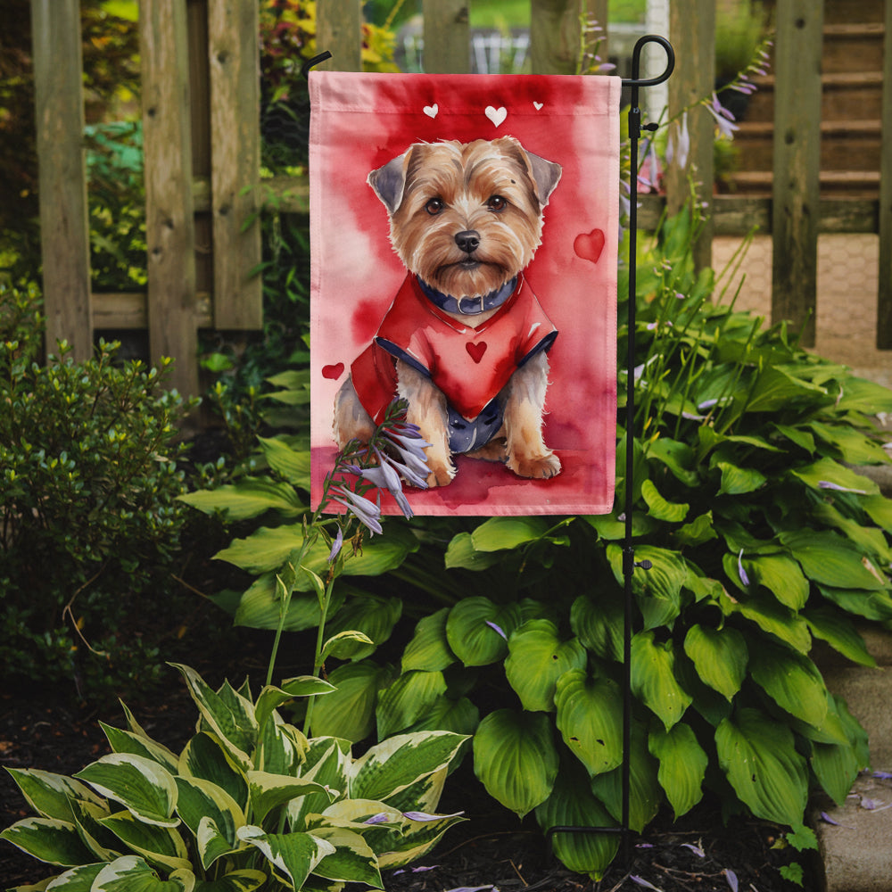 Norfolk Terrier My Valentine Garden Flag Mailbox Decorative Yard Banner Outside Patio Artwork for Flower Beds, Garden Size, Multicolor