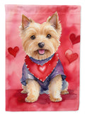Norwich Terrier My Valentine House Flag 28x40 Porch Sleeve Pole Decorative Outside Yard Banner Artwork Wall Hanging, Polyester