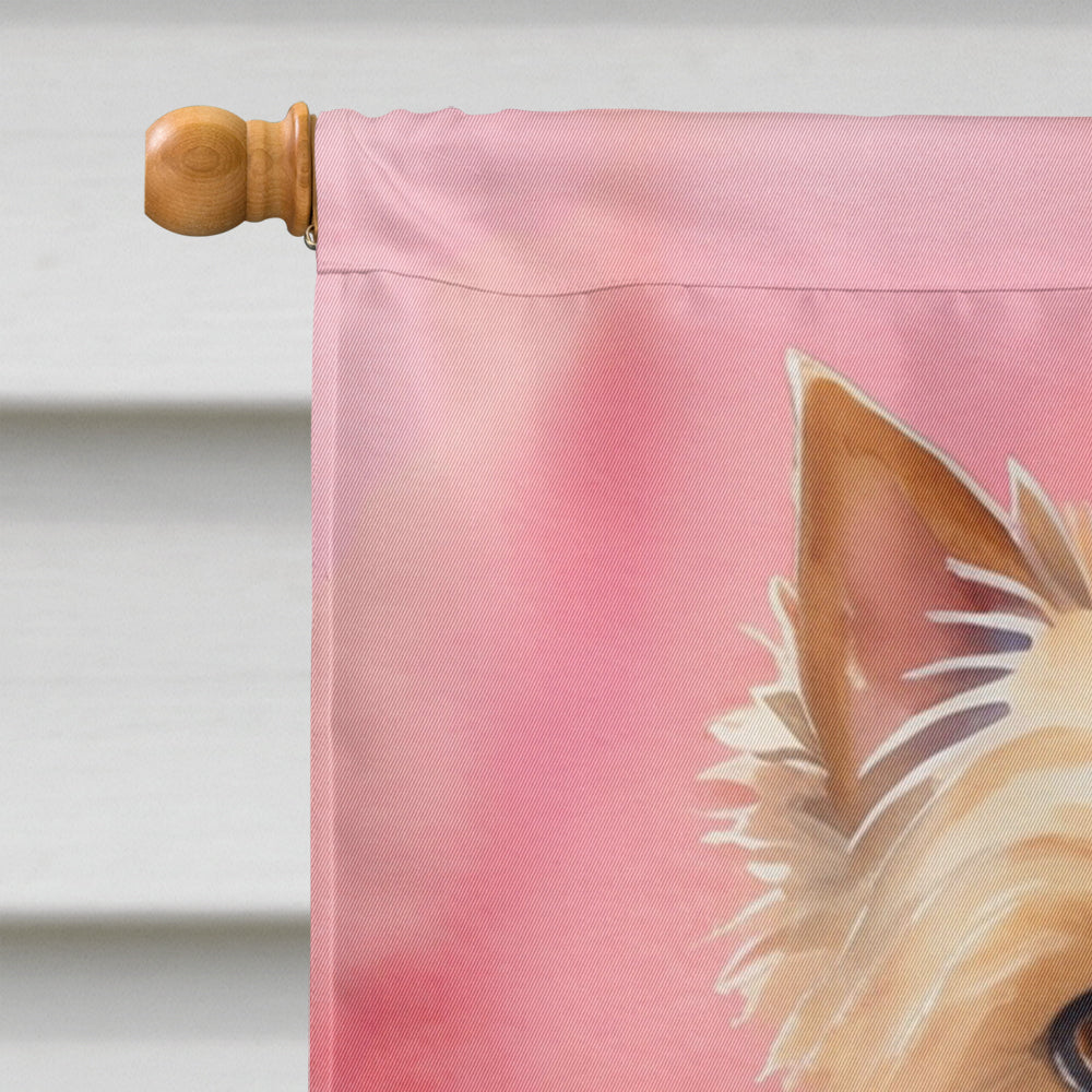 Norwich Terrier My Valentine House Flag 28x40 Porch Sleeve Pole Decorative Outside Yard Banner Artwork Wall Hanging, Polyester