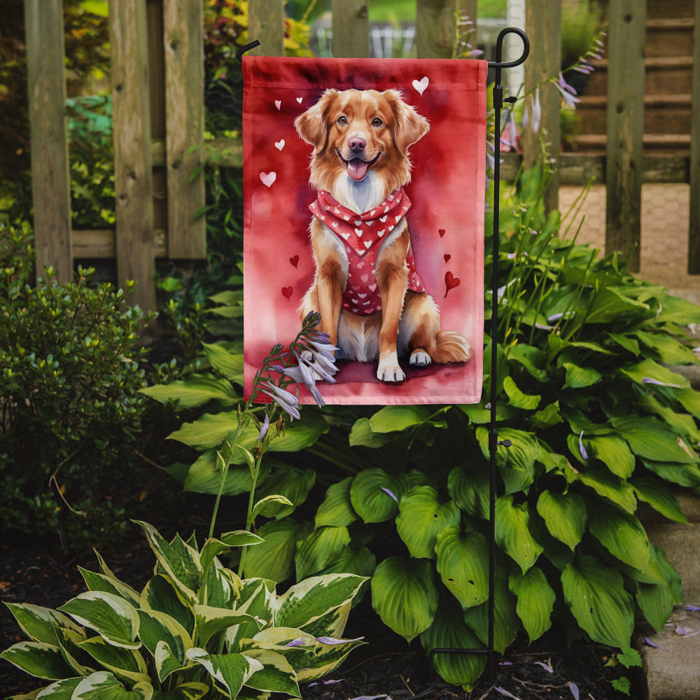 Nova Scotia Duck Tolling Retriever My Valentine Garden Flag Mailbox Decorative Yard Banner Outside Patio Artwork for Flower Beds, Garden Size, Multicolor