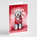 Old English Sheepdog My Valentine Greeting Cards Pack of 8 Blank Cards with Envelopes Whimsical A7 Size 5x7