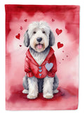 Old English Sheepdog My Valentine Garden Flag Mailbox Decorative Yard Banner Outside Patio Artwork for Flower Beds, Garden Size, Multicolor