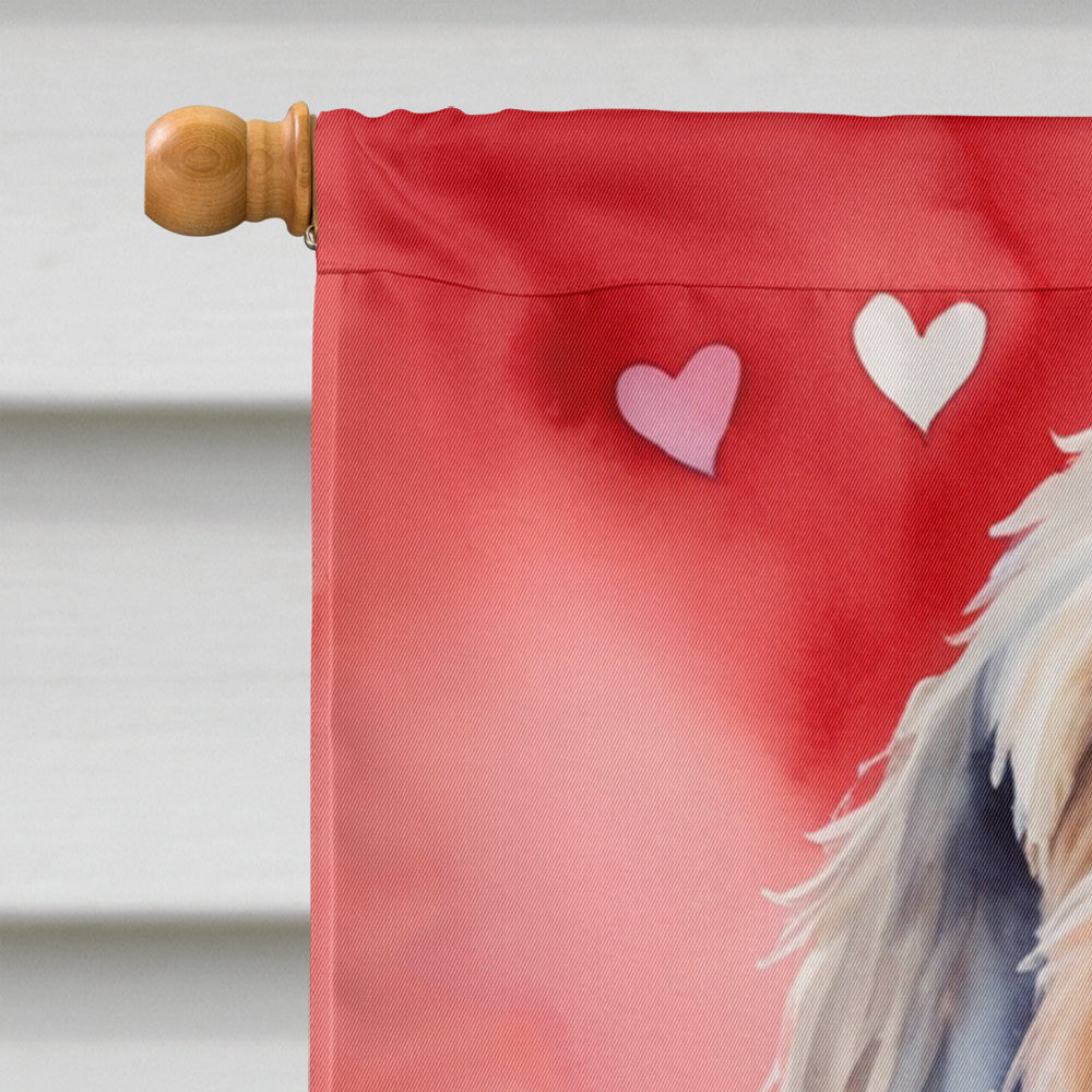 Otterhound My Valentine House Flag 28x40 Porch Sleeve Pole Decorative Outside Yard Banner Artwork Wall Hanging, Polyester