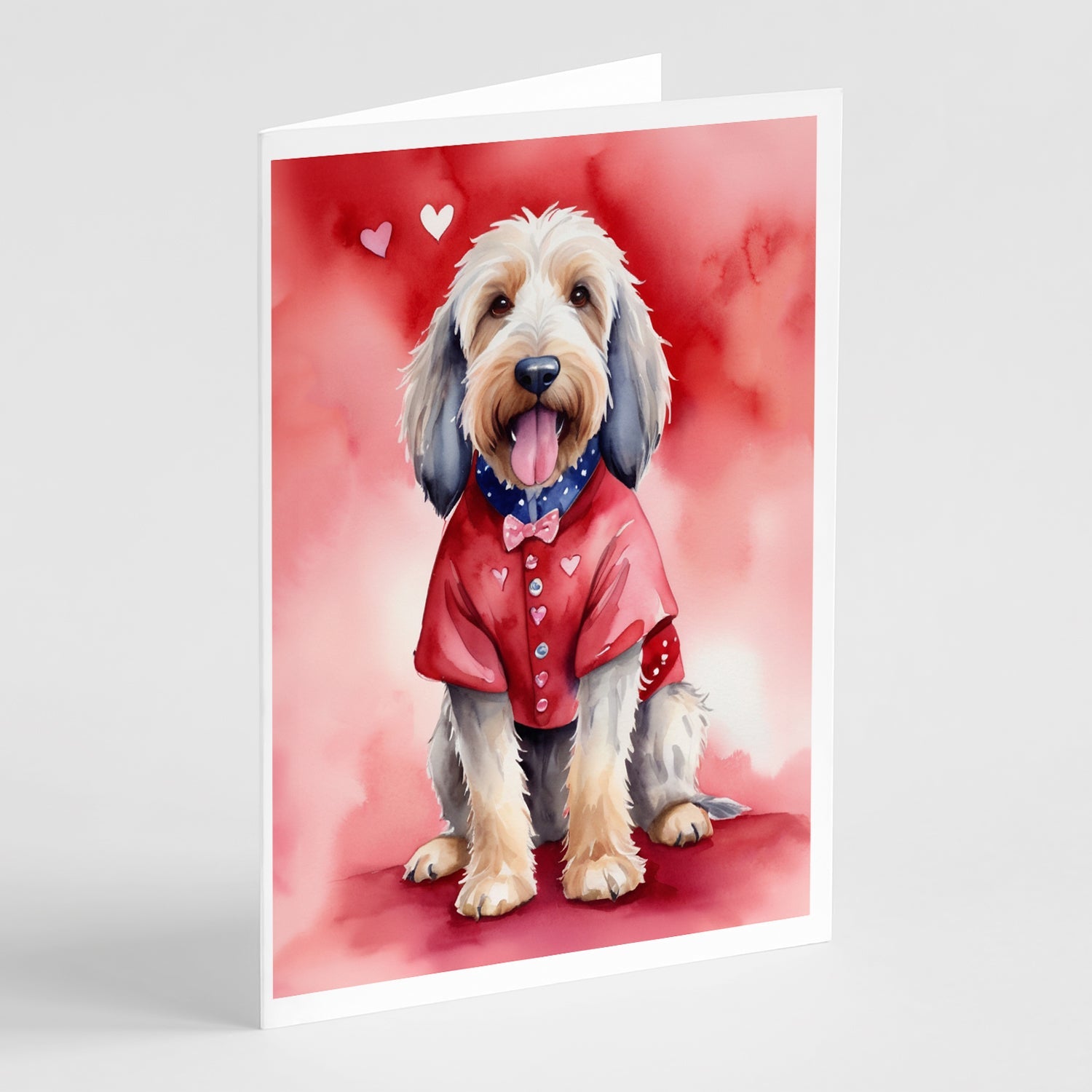 Otterhound My Valentine Greeting Cards Pack of 8 Blank Cards with Envelopes Whimsical A7 Size 5x7