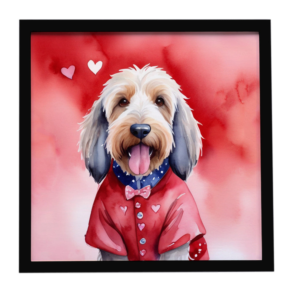 Otterhound My Valentine Framed Metal Print Bathroom, Kitchen, Office, Home Decor Wall Art Ready to Hang, Square, 8X8