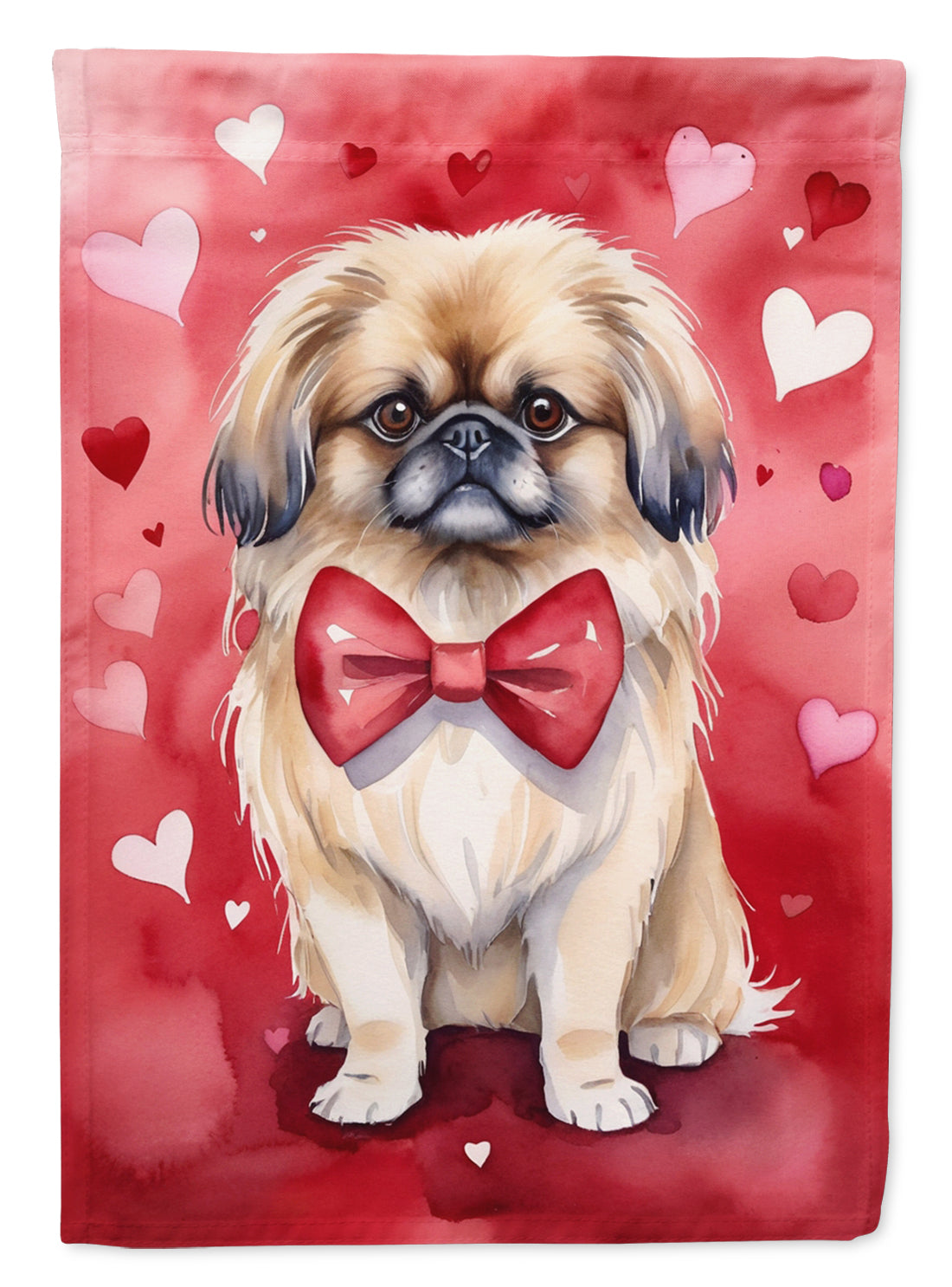 Pekingese My Valentine Garden Flag Mailbox Decorative Yard Banner Outside Patio Artwork for Flower Beds, Garden Size, Multicolor