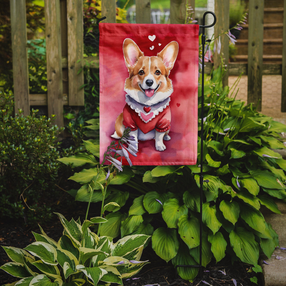 Corgi My Valentine Garden Flag Mailbox Decorative Yard Banner Outside Patio Artwork for Flower Beds, Garden Size, Multicolor