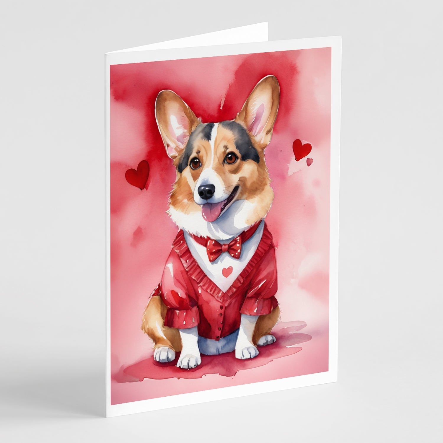 Corgi My Valentine Greeting Cards Pack of 8 Blank Cards with Envelopes Whimsical A7 Size 5x7
