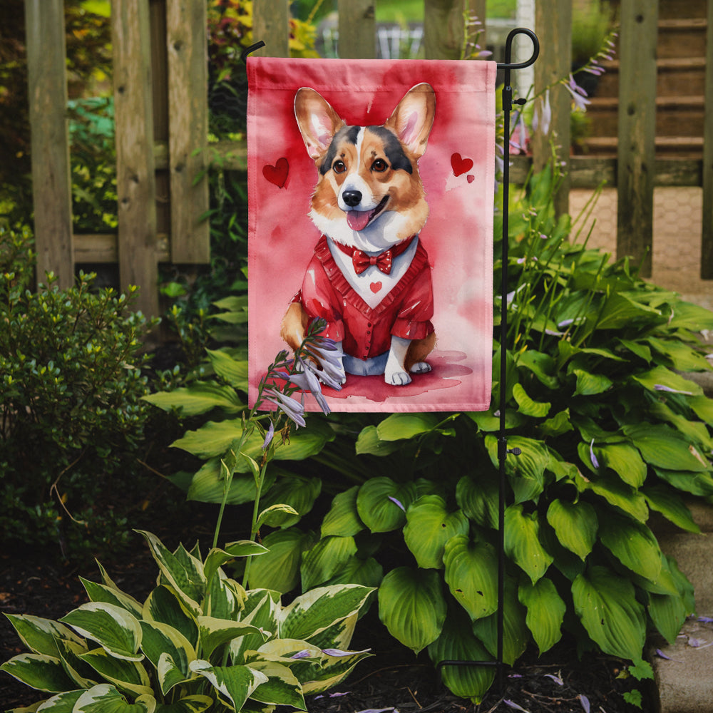 Corgi My Valentine Garden Flag Mailbox Decorative Yard Banner Outside Patio Artwork for Flower Beds, Garden Size, Multicolor