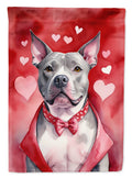 Pit Bull Terrier My Valentine Garden Flag Mailbox Decorative Yard Banner Outside Patio Artwork for Flower Beds, Garden Size, Multicolor