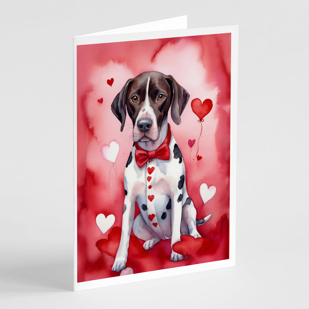 Pointer My Valentine Greeting Cards Pack of 8 Blank Cards with Envelopes Whimsical A7 Size 5x7