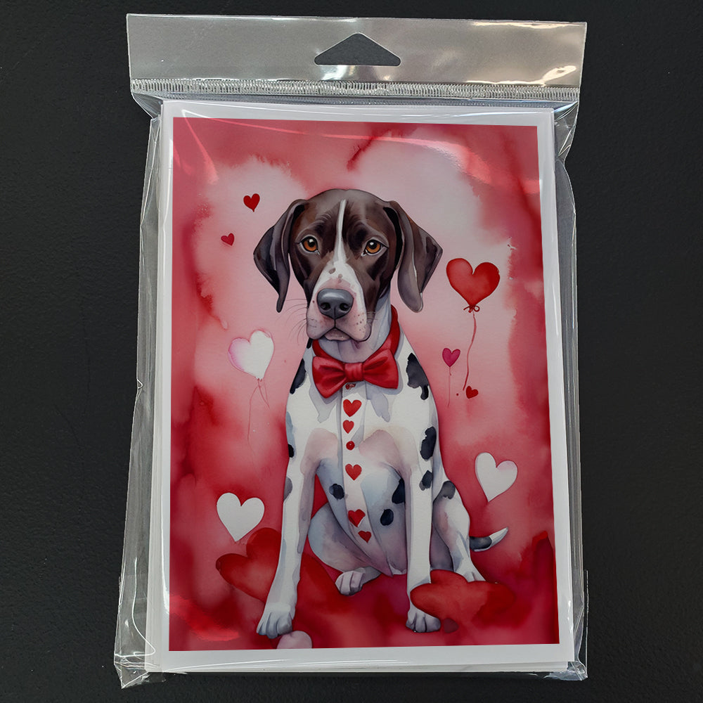 Pointer My Valentine Greeting Cards Pack of 8 Blank Cards with Envelopes Whimsical A7 Size 5x7