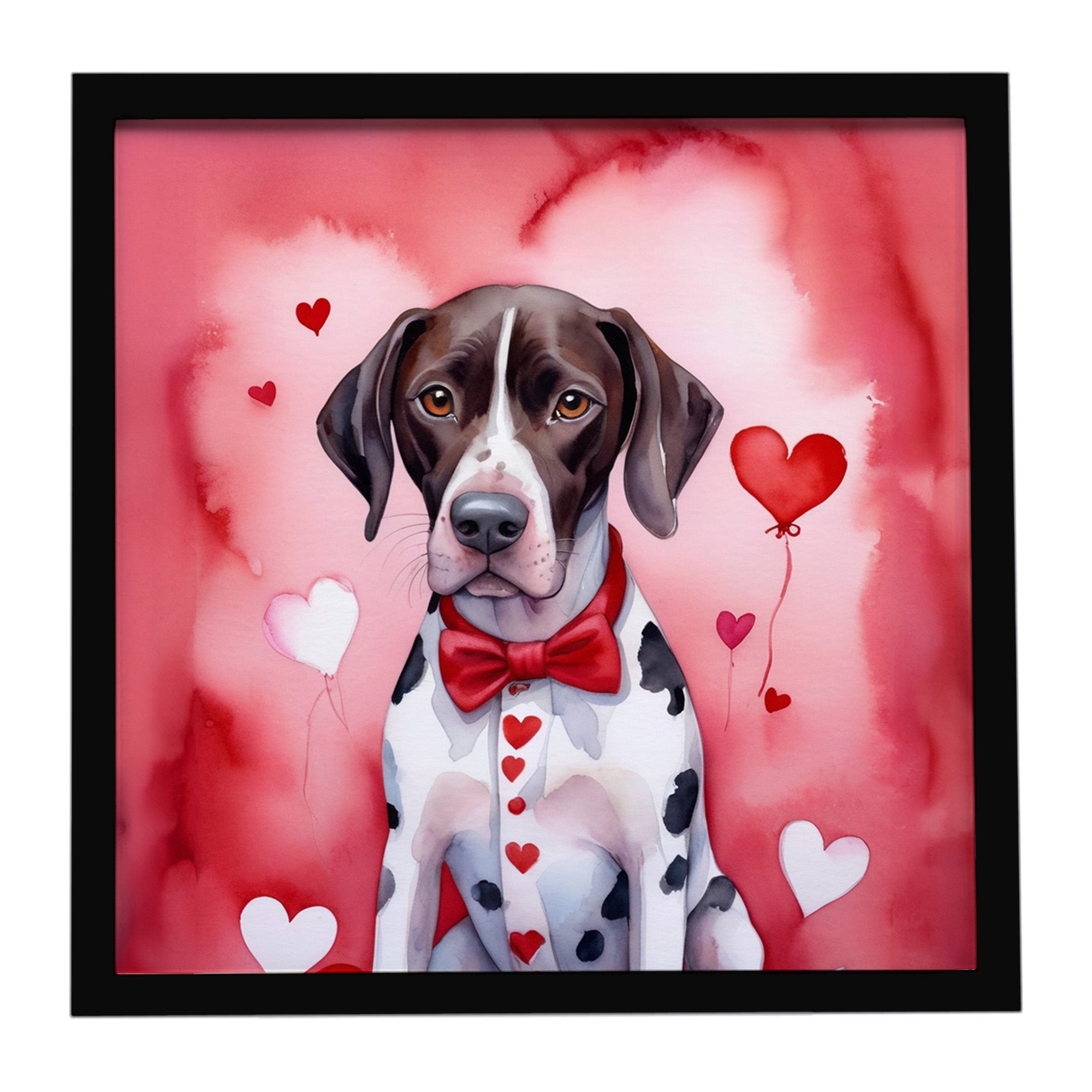 Pointer My Valentine Framed Metal Print Bathroom, Kitchen, Office, Home Decor Wall Art Ready to Hang, Square, 8X8
