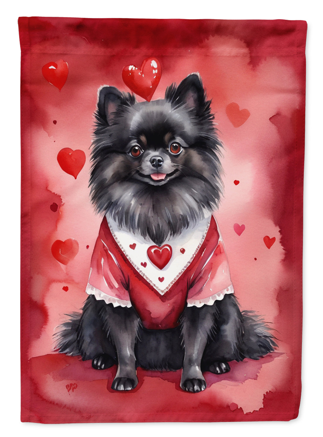 Pomeranian My Valentine Garden Flag Mailbox Decorative Yard Banner Outside Patio Artwork for Flower Beds, Garden Size, Multicolor