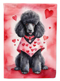 Black Poodle My Valentine Garden Flag Mailbox Decorative Yard Banner Outside Patio Artwork for Flower Beds, Garden Size, Multicolor