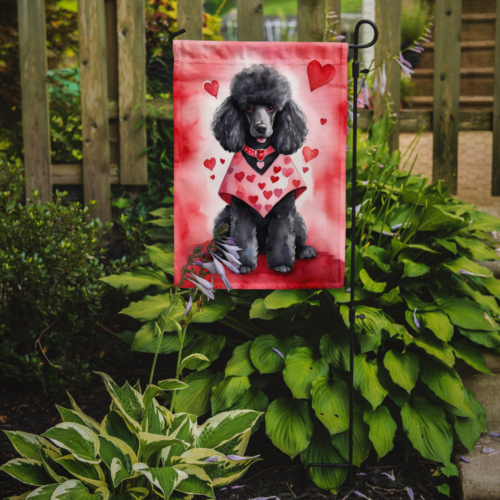 Black Poodle My Valentine Garden Flag Mailbox Decorative Yard Banner Outside Patio Artwork for Flower Beds, Garden Size, Multicolor