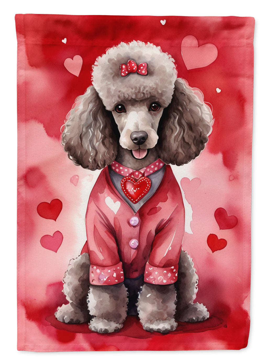 Chocolate Poodle My Valentine Garden Flag Mailbox Decorative Yard Banner Outside Patio Artwork for Flower Beds, Garden Size, Multicolor