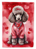 Chocolate Poodle My Valentine Garden Flag Mailbox Decorative Yard Banner Outside Patio Artwork for Flower Beds, Garden Size, Multicolor