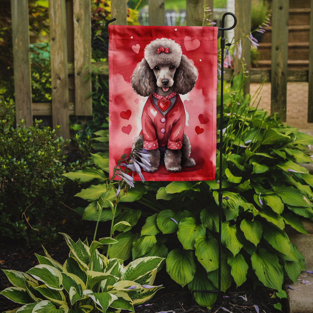 Chocolate Poodle My Valentine Garden Flag Mailbox Decorative Yard Banner Outside Patio Artwork for Flower Beds, Garden Size, Multicolor