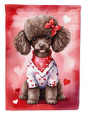 Chocolate Poodle My Valentine Garden Flag Mailbox Decorative Yard Banner Outside Patio Artwork for Flower Beds, Garden Size, Multicolor