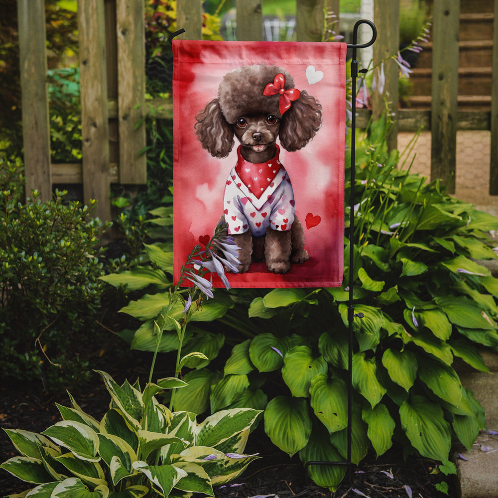 Chocolate Poodle My Valentine Garden Flag Mailbox Decorative Yard Banner Outside Patio Artwork for Flower Beds, Garden Size, Multicolor