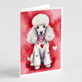 White Poodle My Valentine Greeting Cards Pack of 8 Blank Cards with Envelopes Whimsical A7 Size 5x7