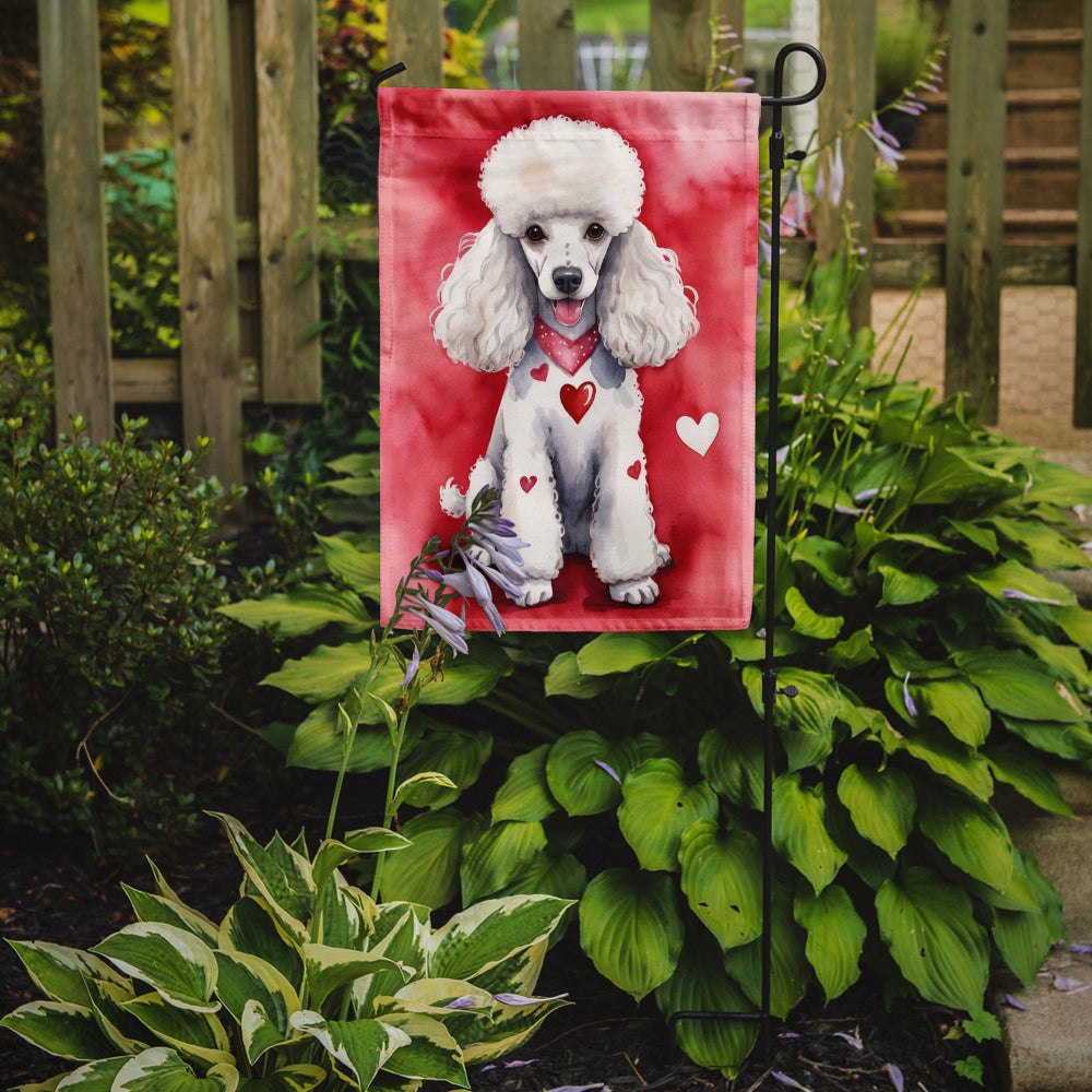 White Poodle My Valentine Garden Flag Mailbox Decorative Yard Banner Outside Patio Artwork for Flower Beds, Garden Size, Multicolor