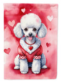 White Poodle My Valentine Garden Flag Mailbox Decorative Yard Banner Outside Patio Artwork for Flower Beds, Garden Size, Multicolor