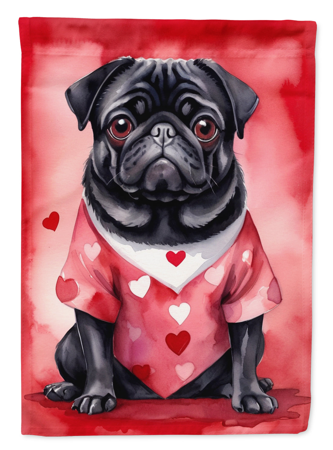 Pug My Valentine Garden Flag Mailbox Decorative Yard Banner Outside Patio Artwork for Flower Beds, Garden Size, Multicolor