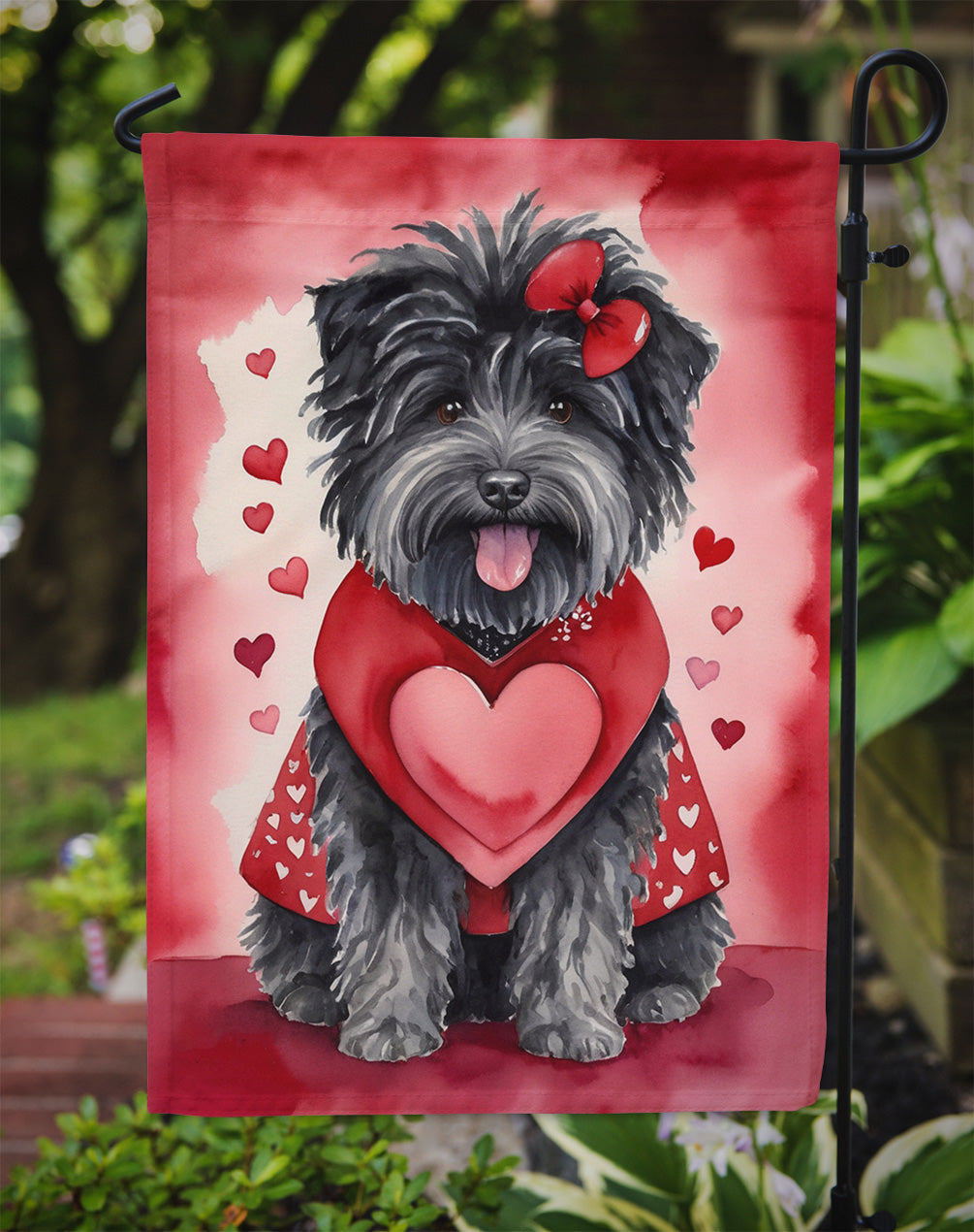 Puli My Valentine Garden Flag Mailbox Decorative Yard Banner Outside Patio Artwork for Flower Beds, Garden Size, Multicolor