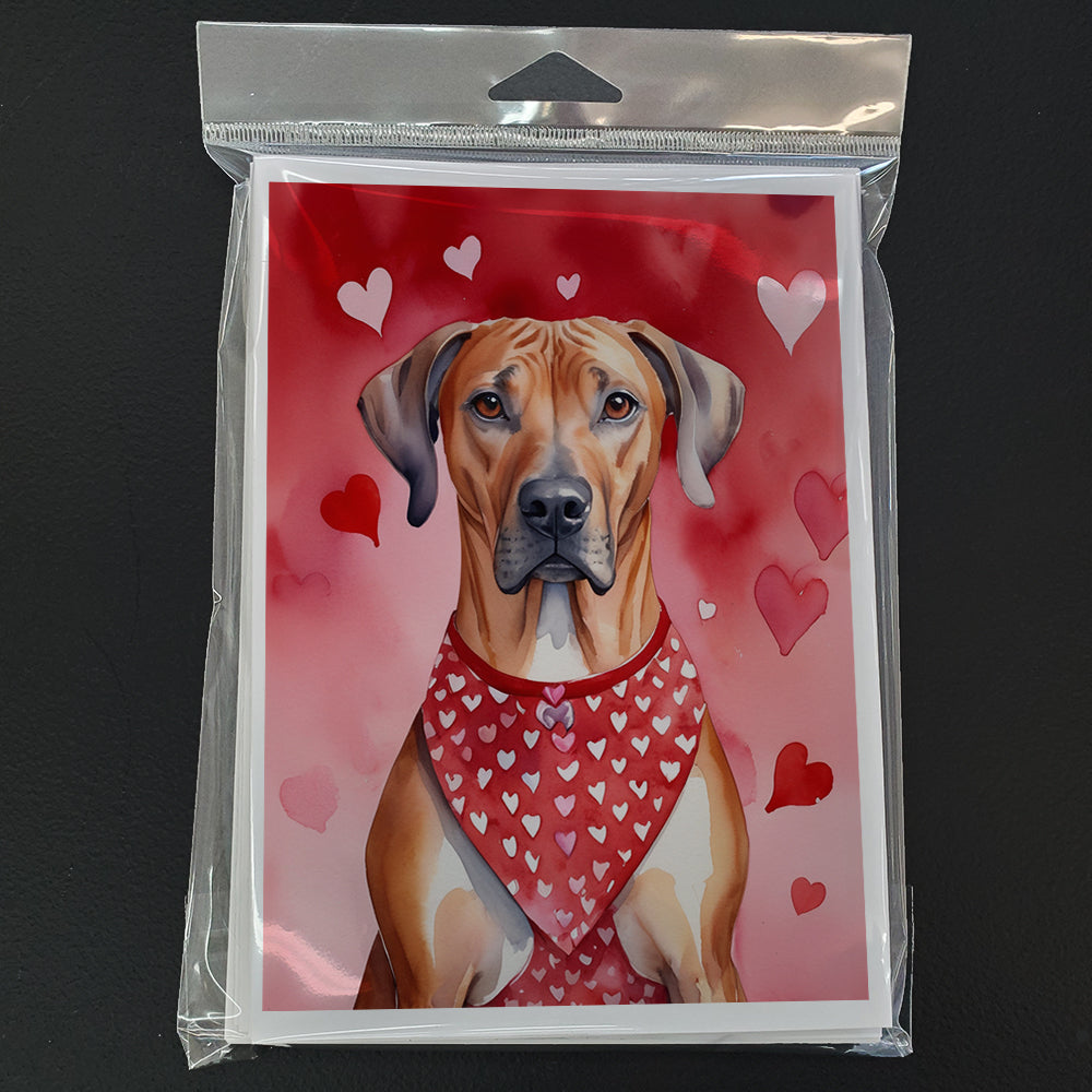 Rhodesian Ridgeback My Valentine Greeting Cards Pack of 8 Blank Cards with Envelopes Whimsical A7 Size 5x7