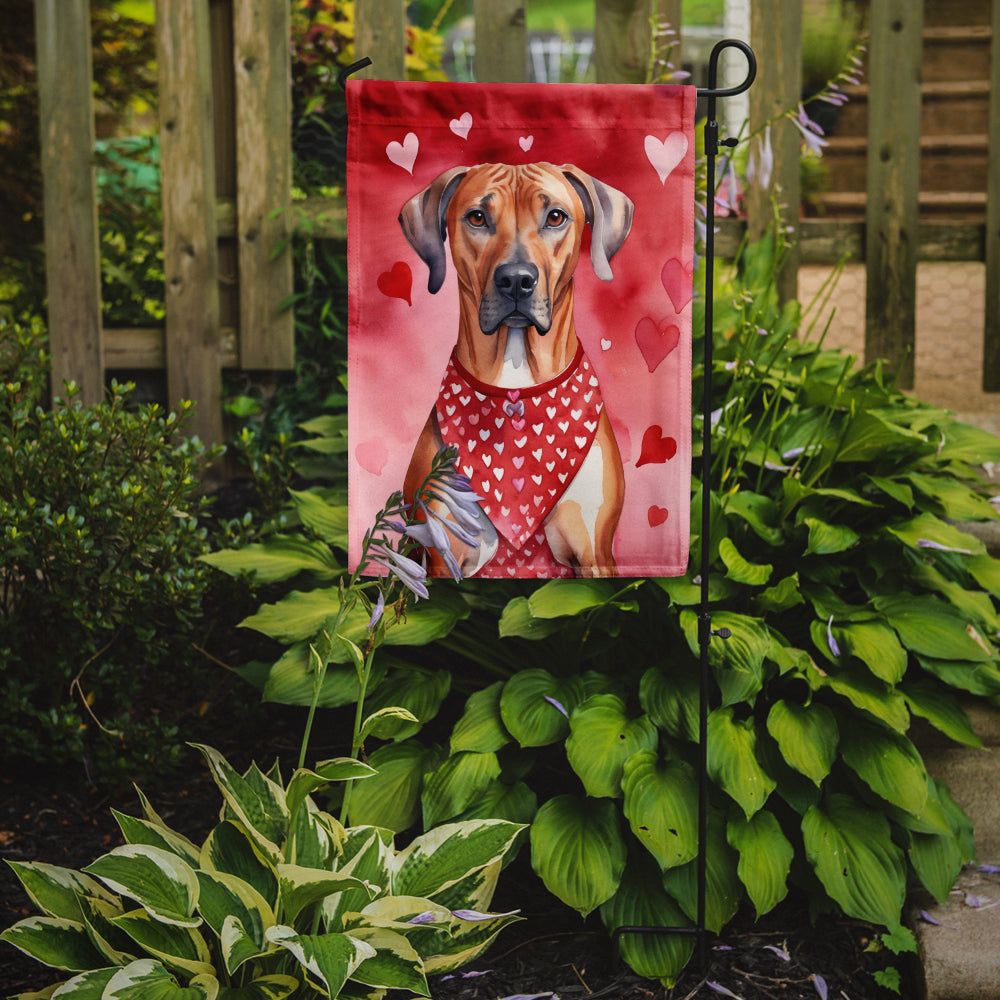 Rhodesian Ridgeback My Valentine Garden Flag Mailbox Decorative Yard Banner Outside Patio Artwork for Flower Beds, Garden Size, Multicolor