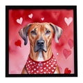 Rhodesian Ridgeback My Valentine Framed Metal Print Bathroom, Kitchen, Office, Home Decor Wall Art Ready to Hang, Square, 8X8