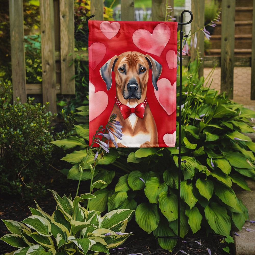 Rhodesian Ridgeback My Valentine Garden Flag Mailbox Decorative Yard Banner Outside Patio Artwork for Flower Beds, Garden Size, Multicolor