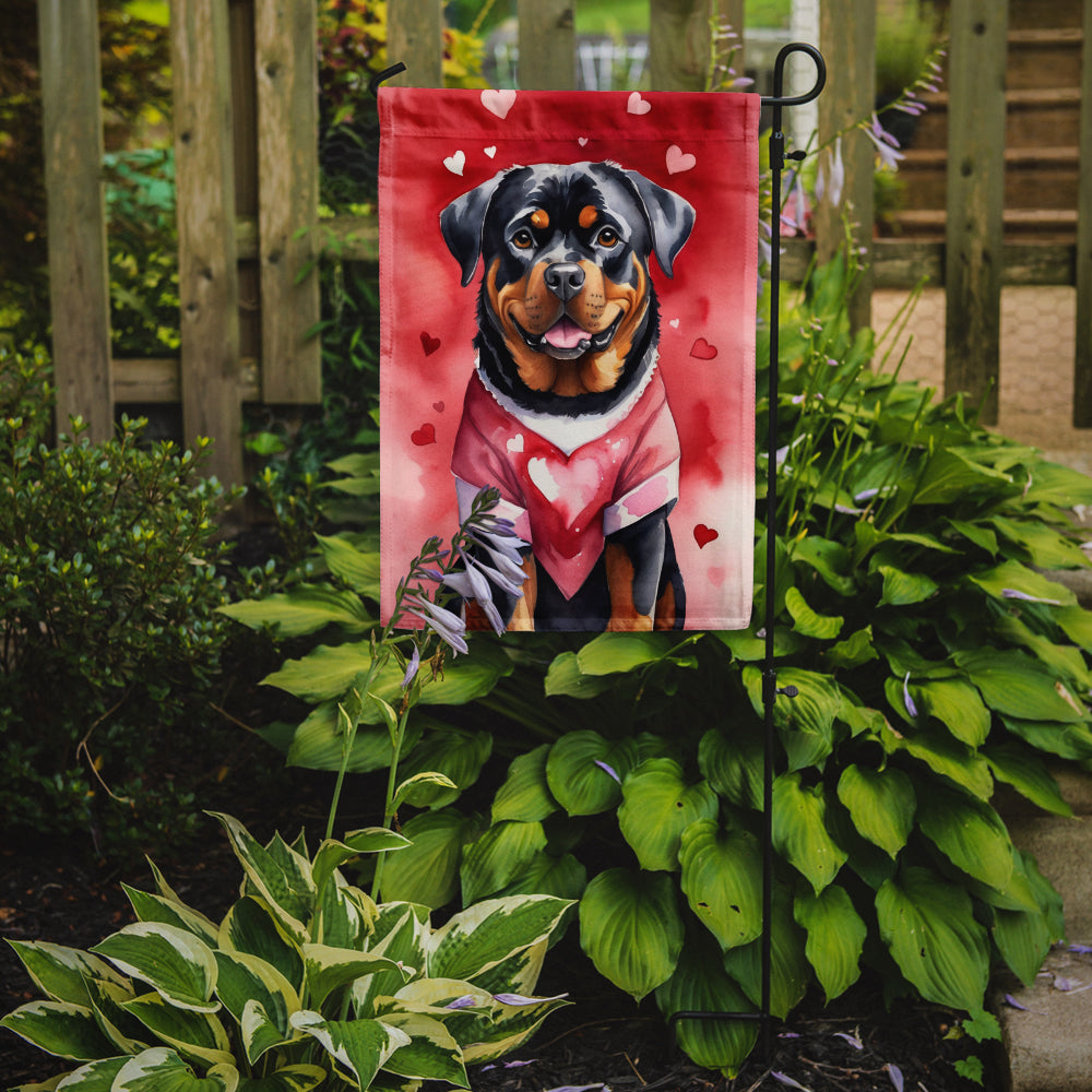 Rottweiler My Valentine Garden Flag Mailbox Decorative Yard Banner Outside Patio Artwork for Flower Beds, Garden Size, Multicolor