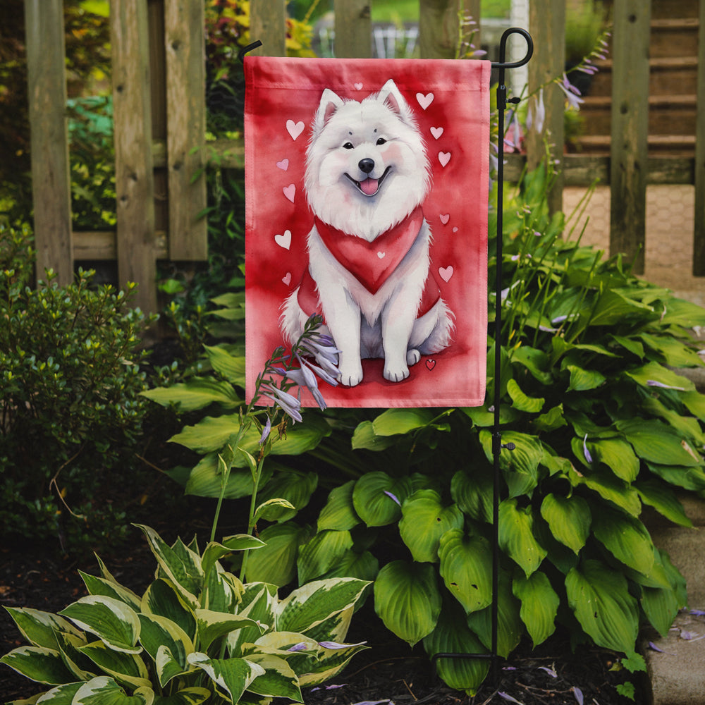 Samoyed My Valentine Garden Flag Mailbox Decorative Yard Banner Outside Patio Artwork for Flower Beds, Garden Size, Multicolor