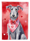 Scottish Deerhound My Valentine House Flag 28x40 Porch Sleeve Pole Decorative Outside Yard Banner Artwork Wall Hanging, Polyester