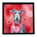 Scottish Deerhound My Valentine Framed Metal Print Bathroom, Kitchen, Office, Home Decor Wall Art Ready to Hang, Square, 8X8
