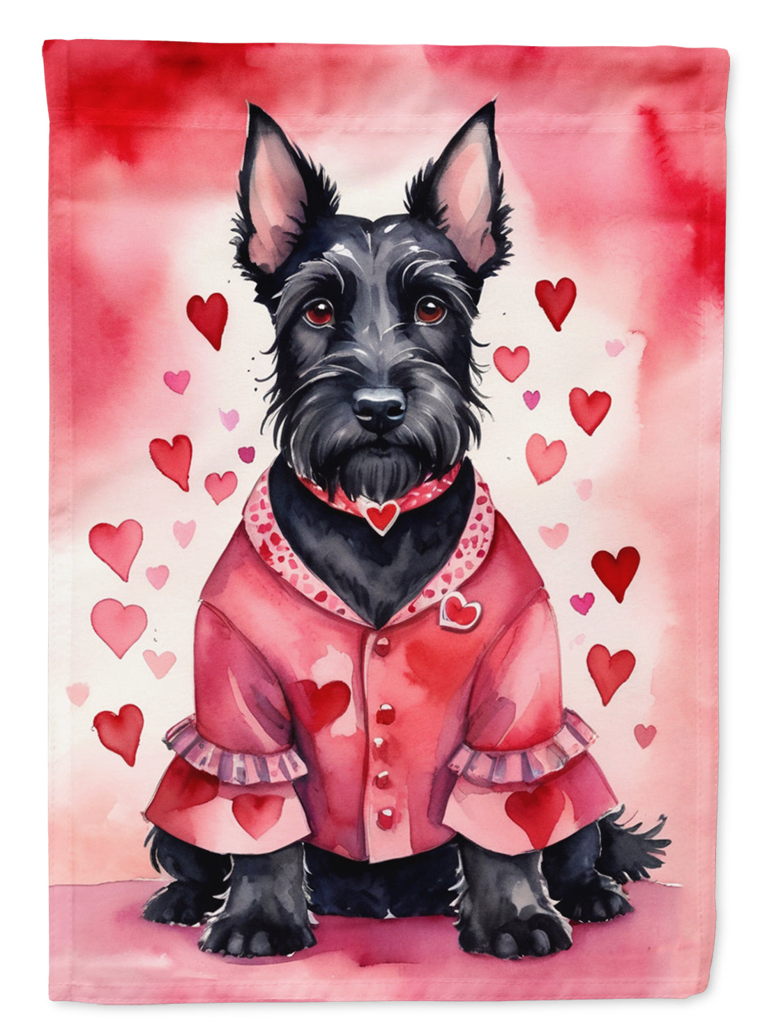 Scottish Terrier My Valentine Garden Flag Mailbox Decorative Yard Banner Outside Patio Artwork for Flower Beds, Garden Size, Multicolor